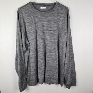 Columbia Men's Gray Heathered Dri Fit Long Sleeve Top Size XL LightweightCooling